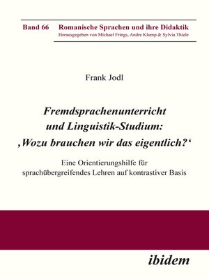 cover image of Fremdsprachenunterricht und Linguistik-Studium